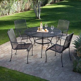 Woodard Stanton Wrought Iron Dining Set   Seats 4 Multicolor   WD1565 1 : Outdoor And Patio Furniture Sets : Patio, Lawn & Garden