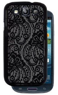 Pretty Black Lace   Black Protective Rubber Cover Samsung Galaxy S3 i9300 Phone: Cell Phones & Accessories