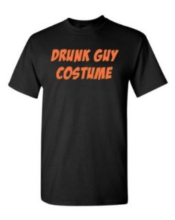 Drunk Guy Costume Funny Halloween Adult T Shirt Tee: Clothing