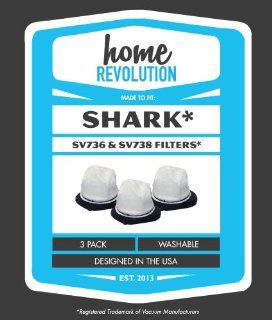 Shark Cordless Hand Vac Home Revolution Brand Replacement Filter 3PK; Made To Fit Shark Hand Vac model SV726; Made To Fit Shark Part #XSB726N   Crafted by Home Revolution   Household Vacuum Filters Handheld