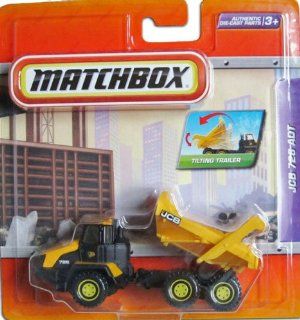 2010 Matchbox 4" Real Working Rigs Die Cast, (Yellow/Black) JCB 726 ADT Truck, Articulated w/Tilting Trailer: Toys & Games