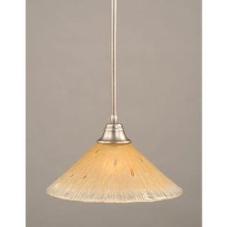Toltec Lighting 26 BN 710 Stem Pendant Light Brushed Nickel Finish with Amber Crystal Glass Shade, 16 Inch   Ceiling Pendant Fixtures  