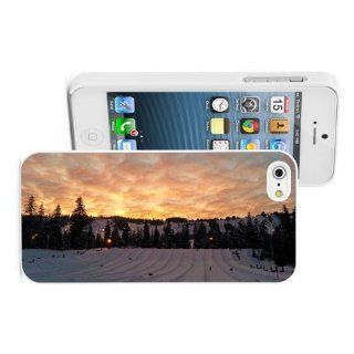 Apple iPhone 4 4S 4G White 4W676 Hard Back Case Cover Color Snow Mountain Tubing on Sunset View: Cell Phones & Accessories