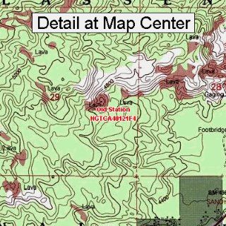 USGS Topographic Quadrangle Map   Old Station, California (Folded/Waterproof) : Outdoor Recreation Topographic Maps : Sports & Outdoors