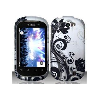 LG Doubleplay C729 (T Mobile) Black/Silver Vines Design Hard Case Snap On Protector Cover + Free Magic Soil Crystal Gift Cell Phones & Accessories