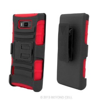 Lg Ls730/us730/l86c Showtime , Black/Red Tuff Rugged Hybrid Dual Layer Protective Phone Armor Case Cover: Cell Phones & Accessories