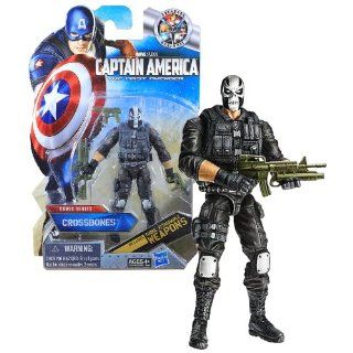 Hasbro Year 2011 Marvel Studios "The First Avenger Captain America" Comic Series Basic 4 Inch Tall Action Figure #10   CROSSBONES with 2 Sub Machine Guns and Assault Rifle: Toys & Games
