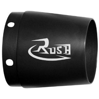Rush Exhaust 4in. Left Performance Muffler Tip   Tapered   Logo   Black 4022B R1L: Automotive