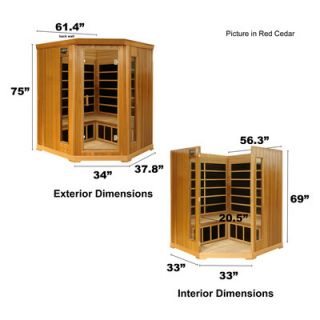 Crystal Sauna Luxury Series 3 4 Person Corner Carbon FAR Infrared