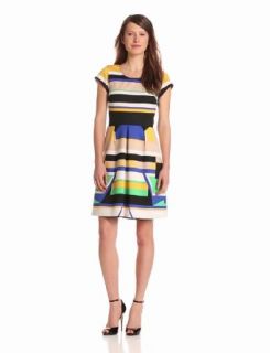 Miss Sixty Women's Carter Dress, Royal Geo Stripe, 2 at  Womens Clothing store: