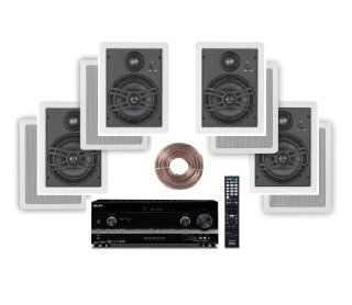 Sony HD Digital Cinematic Sound 735 Watts 7.1 Channel 3D A/V Receiver with iPhone & iPod Playback + Yamaha Natural Sound Custom Install In Wall 3 Way 150 watts Speaker (Set of 4) with a 1" Swivel Titanium Dome Tweeter, 1 5/8" Swivel Aluminum 