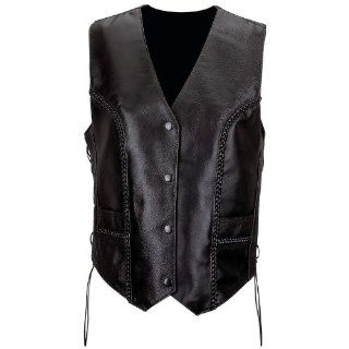 Diamond Plate Ladies' Solid Genuine Leather Vest   Large: Everything Else