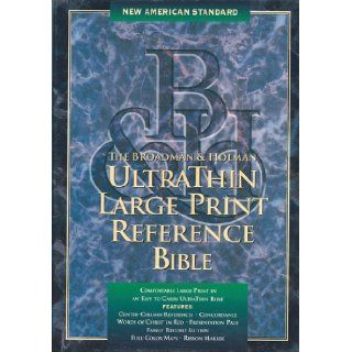 Holy Bible: Ultrathin Large Print Reference Bible : New American Standard : Burgundy Bonded Leather: Bible: 9781558198197: Books
