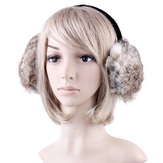 Ebest   Ear Warmers Rabbit Hair Earmuffs with Adjustable Headband, Color Brown  Fashion Headbands  Beauty