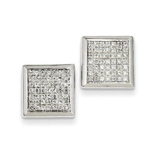 14K White Gold Diamond Post Earrings Diamond quality AA (I1 clarity, G I color): Jewelry