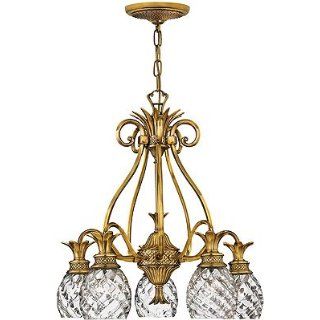 Antique Pineapple Chandelier. Plantation 5 Light Chandelier With Clear Optic Glass Shades    