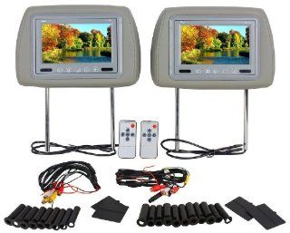 Pair of Brand New Tview T721pl gray Car Headrests with 7" Tft lcd Monitors Pre installed + Dual Sensor Ir Transmitter Built in 2 Free Remotes + Wiring Included **16:9 Wide Screen Mobile Theater Display**: Electronics