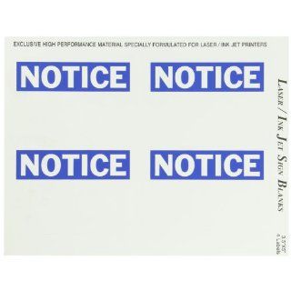 Brady 12912 3 1/2" Height, 5" Width, B 744 Laser Printable Polyester, Blue On White Color Sign And Label Blanks (Pack Of 25): Industrial Warning Signs: Industrial & Scientific