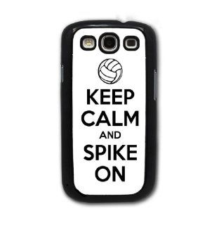 Keep Calm and Spike On   Volleyball   Samsung Galaxy S3 Cover, Cell Phone Case   Black: Cell Phones & Accessories