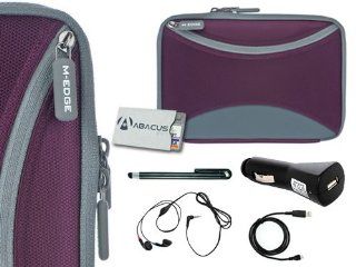 M EDGE Latitude Jacket Foldable Folio Cover Case for Kindle Fire Tablet / Kindle 3 Keyboard eReader   Purple (Comes with a Secure Credit Card Sleeve, Sync / Charge Cable, Stylus Pen, Car Charger, Earphones): MP3 Players & Accessories