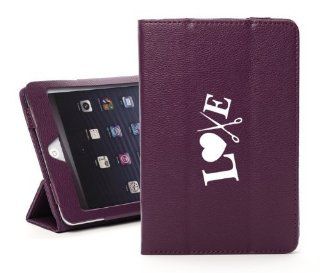 Apple iPad Mini Purple Faux Leather Magnetic Smart Case Cover LM543 Love Hair Cutting Crafts: Computers & Accessories