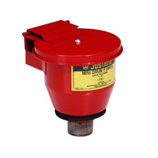 New Pig DRM753 Steel Mini Safety Drum Funnel with Self Closing Lid, 4 1/2" Diameter x 7" Height, Red, For 5 Gallon Steel Pails with 2" NPT