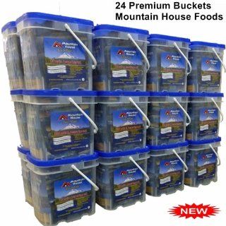 Mountain House Freeze Dried Food 24 Premium Buckets  Long Term up to 25 yrs. (732 servings) : Camping Freeze Dried Food : Sports & Outdoors