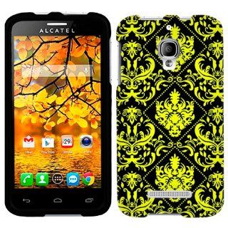 Alcatel OneTouch Fierce Yellow Damask on Black Phone Case Cover: Cell Phones & Accessories