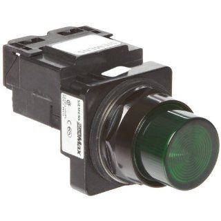 Siemens 52BL4H3 Heavy Duty Pilot Indicator Light, Water and Oil Tight, Plastic Lens, Transformer, 755 Type Lamp or 6V LED, Green, 240VAC Voltage