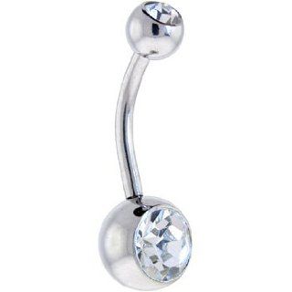 Swarovski Crystal Double Gem Belly Button Ring: Jewelry
