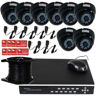VideoSecu 8 Channel H.264 Security Surveillance Network DVR Digital Video Recorder Recording Security System 2000GB Hard Drive, 8 Day Night Vision CCD Security Cameras and 500ft RG59 Cable Fused to 18/2 Cable 1Y9 : Complete Surveillance Systems : Camera &a