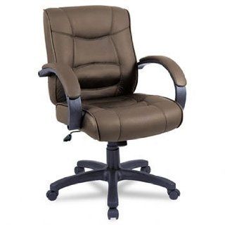 Alera Strada Leather Mid Back Swivel/Tilt Chair CHAIR, LEATHER, MIDBACK, BN (Pack of2)   Swivel Home Desk Chairs