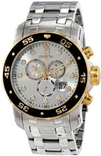 Invicta Mens Pro Diver Scuba Swiss Chronograph Silver Dial Stainless Steel Bracelet Watch 80040 at  Men's Watch store.