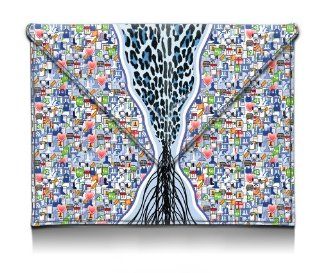 MyGift 8 10 inch Smartphone Apps and Wild Blue Leopard Print Design Envelope Style Synthetic Leather Netbook Tablet Envelope Sleeve Slip Case Slim Fit Carry Bag for Apple iPad 1, 2 & 3 Kindle Fire HD 8.9 Samsung Galaxy Tab 2 10.1: Kindle Store