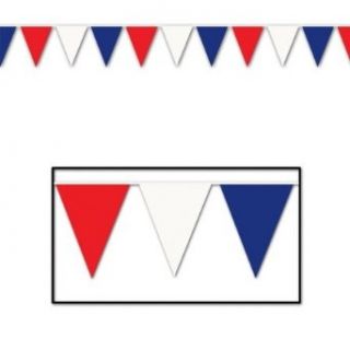 Beistle 50702 RWB Red Blue White Outdoor Pennant Banner, 17 by 30 Feet: Kitchen & Dining
