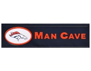Denver Broncos Man Cave Wooden Bar Sign: Sports & Outdoors