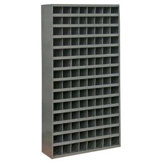 Durham Cold Rolled Steel Opening Parts Tall Bin Cabinet with Slope Shelf Design, 745 95, 12" Length x 33 3/4" Width x 64 1/2" Height, 112 Bins, Gray Powder Coated Finish: Science Lab Safety Storage Cabinets: Industrial & Scientific