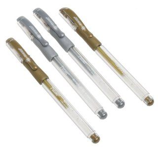 Pioneer Acid Free Metallic Color Gel Ink Pens : Gel Ink Rollerball Pens : Office Products
