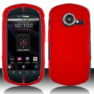 Red Rubberized Hard Plastic Case for Casio G'zOne Commando C771: Cell Phones & Accessories