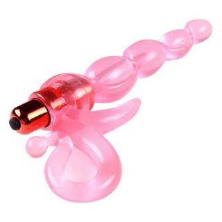Evalley Waterproof Strong Powerful Vibrating Vibration Vibrator Magic Wand Rods Clit G Spot Stimulator Anal Plug Butt Plug with Beads for Women: Health & Personal Care