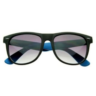 zeroUV   Retro Bright Neon Two Tone Dual Color Assorted Retro Wayfarers Sunglasses (Black Blue): Shoes