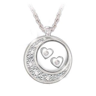 Sterling Silver And Diamond Pendant Necklace: I Love You To The Moon And Back by The Bradford Exchange: Jewelry