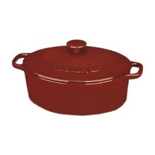 CONAIR CI755 30CR / 5.5 QT OVAL CVD CASSEROLE RED CHEFS CLASSIC ENAMELED CAST IRON: Computers & Accessories