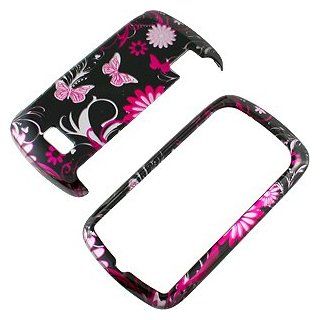 Pink Butterflies Black Protector Case for LG Genesis US760: Cell Phones & Accessories