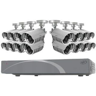 16CH Smart Security DVR with 16 Hi res Outdoor Surveillance Cameras : Complete Surveillance Systems : Camera & Photo