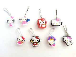 8 pcs Hello Kitty # 1 Zipper Pull / Zip pull Charms for Jacket Backpack Bag Pendant: Toys & Games