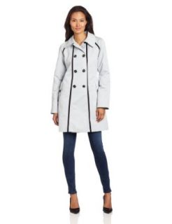 AK Anne Klein Women's Double Breasted Trench Coat, Dove, Medium