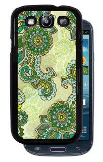 Green Henna Design   Black Protective Plastic Cover Samsung Galaxy S3 i9300 Phone Cell Phones & Accessories