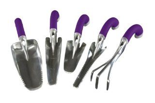 Radius Garden 5 Piece Purple Ergonomic Hand Tool Set, Includes Trowel, Transplanter, Weeder, Cultivator, and Scooper : Patio, Lawn & Garden