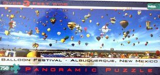 Buffalo Games Balloon Festival Albuquerque, New Mexico 765 Piece Panoramic Jigsaw Puzzle: Toys & Games